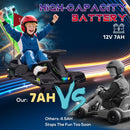 Black 12V Electric Drifting Go Kart with Gentle Start, Sound, and Lighting Effects