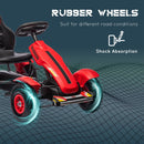 Aosom Red Pedal Go Kart for Kids with Adjustable Seat and Handbrake, Ages 5-12