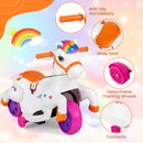 12V Unicorn Ride-On Toy for Kids with Training Wheels and Music Feature