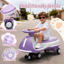 12V Purple Electric Wiggle Car for Kids with Bluetooth Music and 5MPH Speed