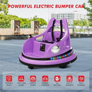 Purple 12V Ride-On Bumper Car for Toddlers with Remote Control