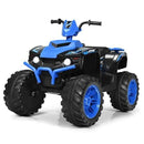 Children's 12V Blue Battery-Powered ATV with LED Lights and Adjustable Speed