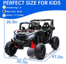 POSTACK 24V Dual Seat Kids Off-Road Ride-On Car with Parental Remote Control