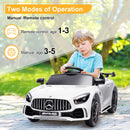 Mercedes-Benz Licensed White Electric Ride-On Toy Car for Kids with Remote Control