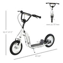 Youth Scooter with 12-Inch Inflatable Front Wheel and Dual Front & Rear Caliper Brakes