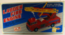 Classic Battery-Powered Bump & Go Ladder Fire Engine Toy Truck with Original Box