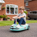 Qaba Light Blue Electric Wiggle Car with Adjustable Steering Wheel and Pull Handle