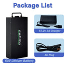 60V 20Ah Power Battery for Fat Tire Electric Scooters (100W - 2000W)