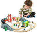 Electric Train Set for Wooden Tracks, 3-Piece Motorized Toy for Ages 3 and Up