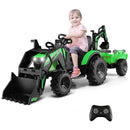 Versatile 12V Electric Ride-On Excavator and Bulldozer for Kids with Remote Control and Trailer