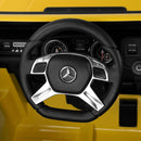 JOYLDIAS Yellow 12V Electric Truck Toy for Kids with LED Lights, Music, and Remote Control