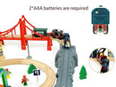 Electric Train Set for Wooden Tracks, 3-Piece Motorized Toy for Ages 3 and Up