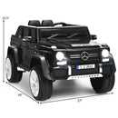 12V Mercedes-Benz Licensed Black Kids Ride-On Car with Trunk and Remote Control