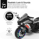 Grey 12V Electric Motorcycle for Kids with USB MP3 – Perfect Gift for 3-4 Year Olds
