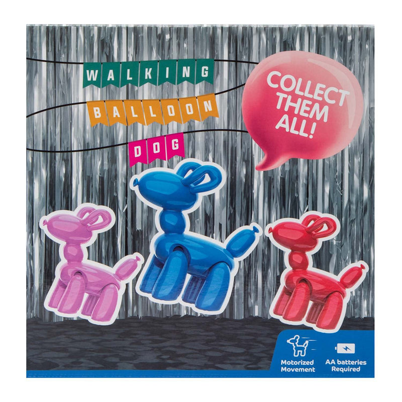 Walking Blue Balloon Dog Toy Approx. 4" x 7" x 8" for Ages 8+