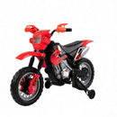 Red 6V Children's Electric Motorcycle Toy with Stabilizing Wheels
