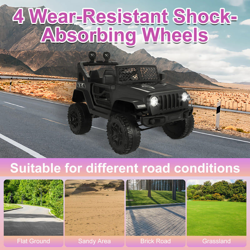 12V/24V Electric Jeep Ride-On Car for Kids with Music and Remote Control