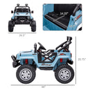 Blue 12V Ride-On Car for Kids with Remote Control, LED Lights, Music, and 3 Speed Settings