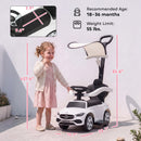 Mercedes-Benz Licensed Toddler Push Car with 4-in-1 Features and Handle, White