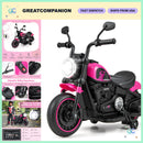 Children's Electric Motorcycle Ride-On with 6V Battery, Training Wheels, Music & LED Lights