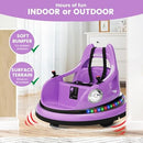 Purple 12V Ride-On Bumper Car for Toddlers with Remote Control
