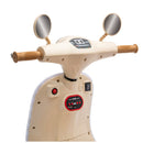 Beige 12V Electric Scooter for Kids 3-6 with Backrest and Bluetooth Music
