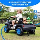 24V Kids Electric Ride-On Car, 4-Seater for Ages 3-8, Blue