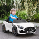 Mercedes-Benz AMG GTR 12V Kids Ride-On Car with Remote Control, White