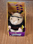 Rare Gemmy Kung Fu Hamster Toy with Box - Black Gi Dancing and Fighting Music