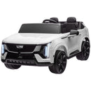 12V White Cadillac Escalade IQ Kids Ride-On Truck with Remote Control for Two