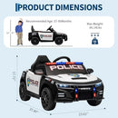 12V Kids Police Car Ride-On Toy with Remote Control
