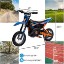 24V Electric Kids Motorcycle with Leather Seat and Air Tires, 250W Power, 13.6MPH Off-Road Performance