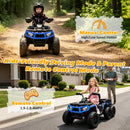 24V Electric 4WD UTV for Kids - 2-Seater ATV with 4x200W Motors, EVA Tires, and LED Lighting