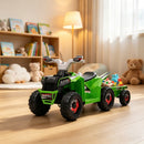 Green 6V Electric Ride-On Car for Toddlers with Toy Trailer Ages 18-36 Months