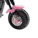 Pink 3-Wheel Electric Motorcycle Toy for Kids with Colorful Lights and Music