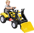 Aosom Yellow Kids Pedal Excavator Ride-On Front Loader Digger for Ages 3+