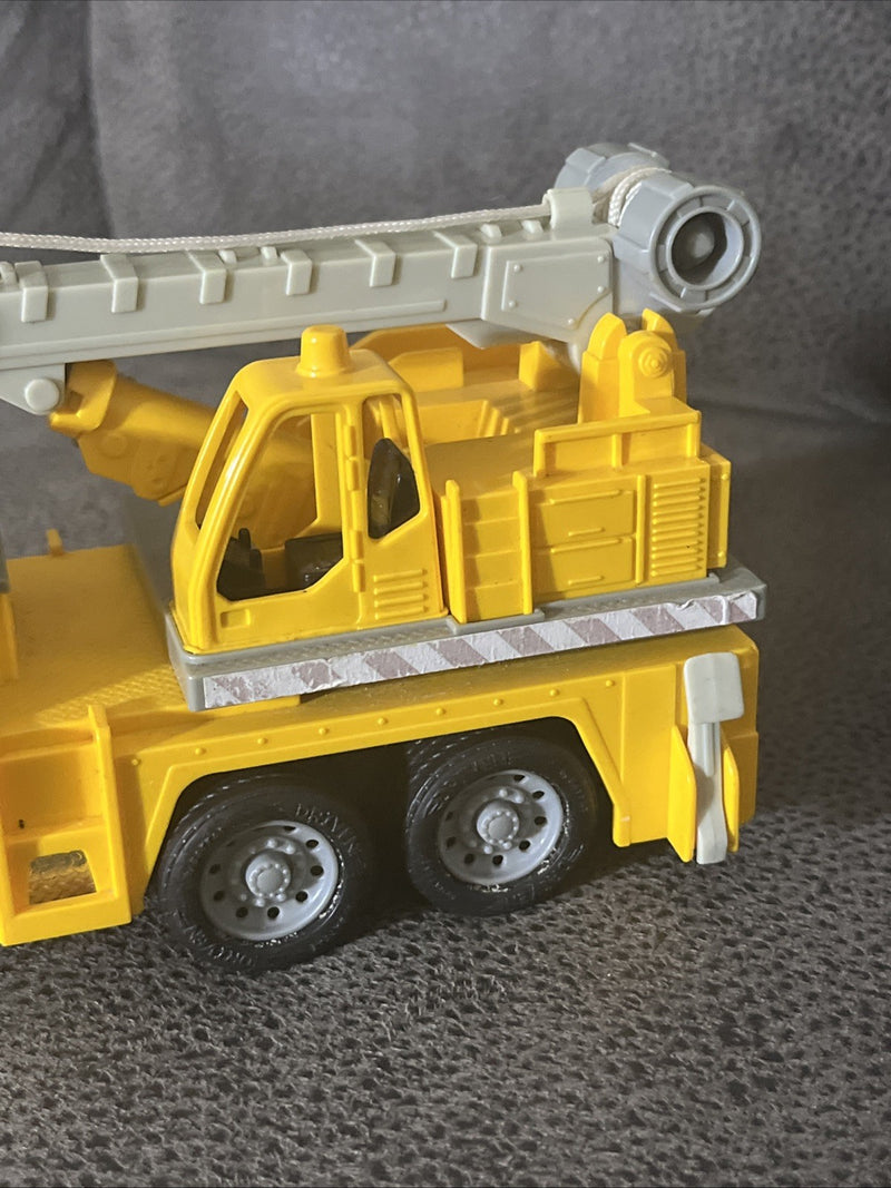 Yellow Die-Cast Micro Construction Crane Truck with Lights and Sounds
