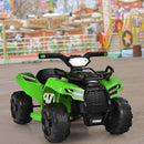 Green 6V Electric ATV Quad Ride-On Car Toy for Toddlers with LED Lights and MP3