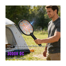 Dual Electric Fly Swatter Set in Black and Gray, Battery-Powered Bug Zapper