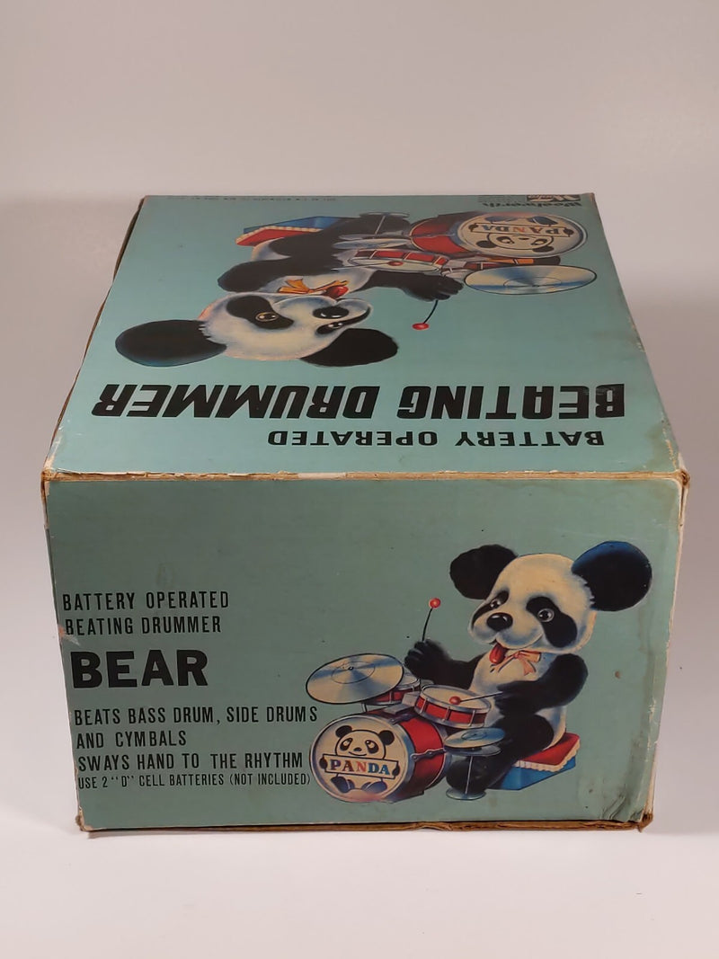 Vintage Battery Operated Panda Bear Drummer Toy with AI Features