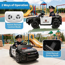 12V 4.5Ah Remote-Controlled Electric Police Car for Kids - Black with LED Lights