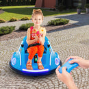 Navy 12V Remote Control Bumper Car for Kids with LED Lights and Music