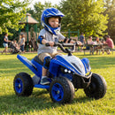 Navy 12V Kids Electric ATV Quad with LED Lights and 7 mph Speed