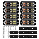 8-Pack Amber and White Flashing Grill Lights for 12-24V Trucks