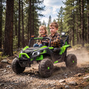 Green 24V Electric Truck Car for Two Kids with Remote Control