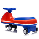 12V Kids Electric Wiggle Car with Bluetooth Music - 2 in 1 Design and 5MPH Speed in Blue