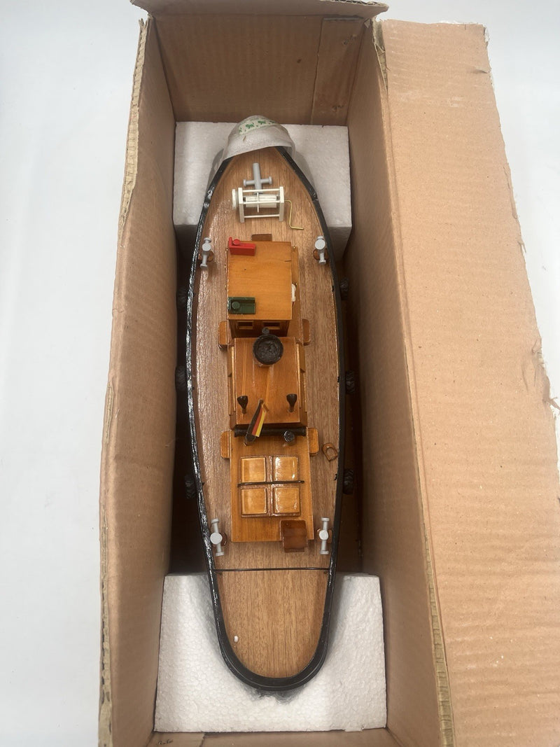 Handcrafted Wooden Boat with Green Trim Anna 2 Design