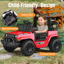 OROFULL Red 12V Electric Ride-On Car with Remote and Music for Toddlers