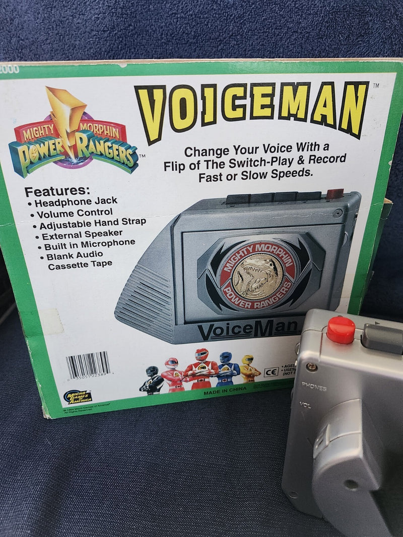 Working Mighty Morphin Power Rangers Voiceman Cassette and New Gumball Bank Toy