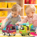 Set of Friction Toy Trucks with Lights, Including Airplane and Fire Truck